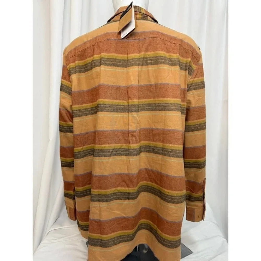 The North Face Arroyo Flannel Shirt Almond Butter Stripe‎ Mens NF0A5373 M NEW